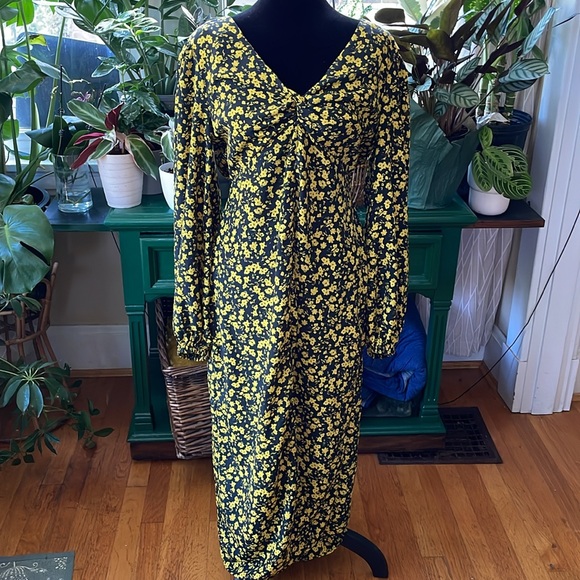 Topshop floral godet twist midi dress - Picture 4 of 8